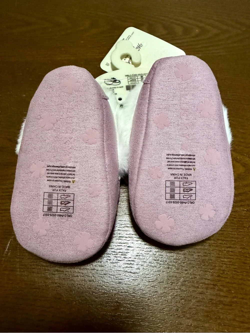 NWT Lucky Brand Crib Shoes Sz 1 0-3M Lavender Faux Fur Moccasin Baby Girl